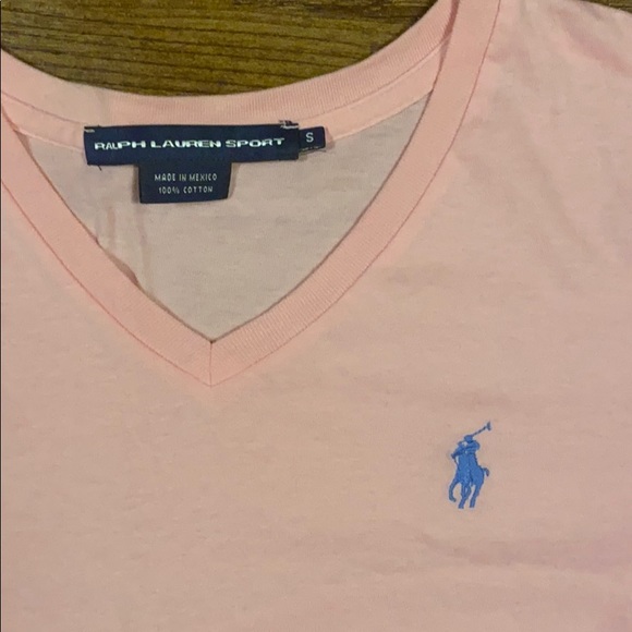 Pale pink v neck Ralph Lauren tee - Picture 2 of 3
